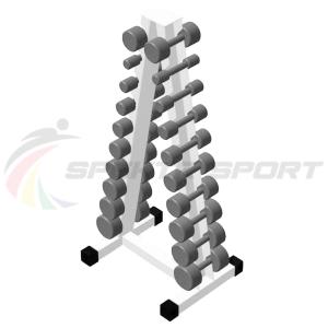 Купить Пирамида для 10 пар профессиональных гантелей (ширина гребенки 100 мм) в Аткарске 